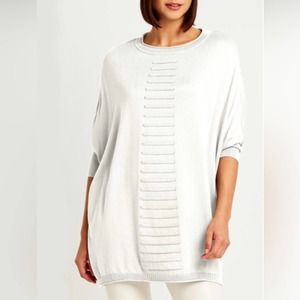 Planet by Lauren G Shoelace Knit Top White One Size